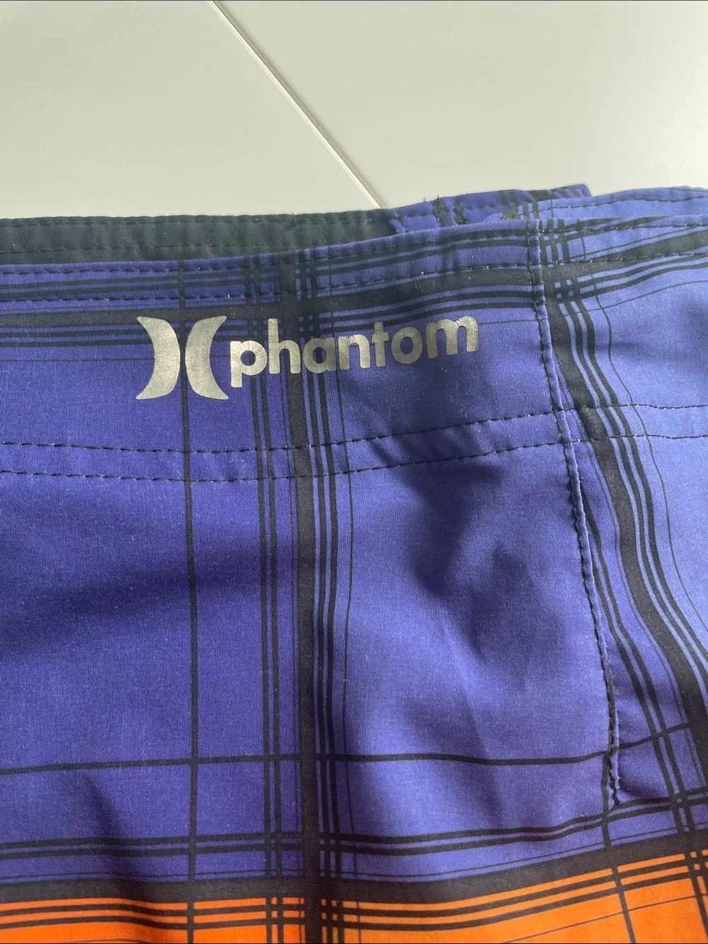 Hurley Men's Plaid Board Shorts - Blue/Orange/Yellow/Purple